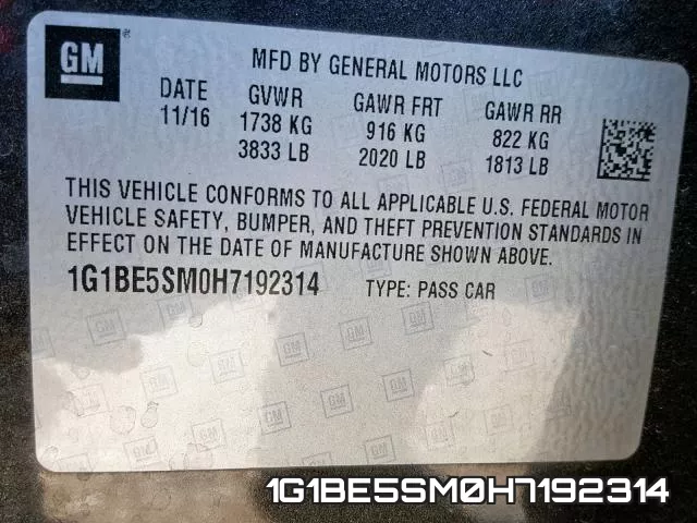 1G1BE5SM0H7192314 фото 2