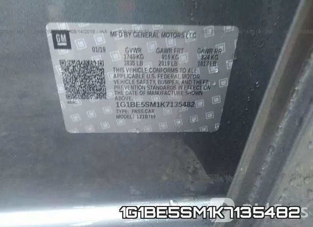 1G1BE5SM1K7135482 фото 10