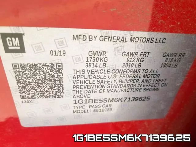 1G1BE5SM6K7139625 фото 2