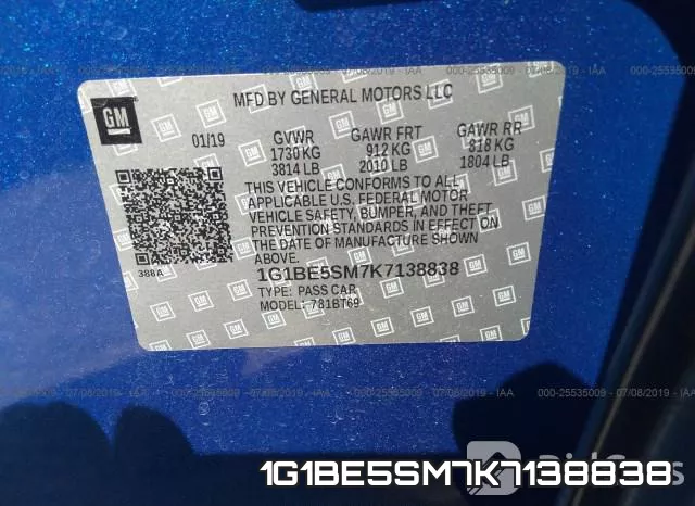 1G1BE5SM7K7138838 фото 10