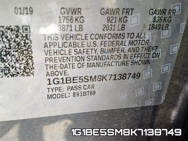 1G1BE5SM8K7138749 фото 2