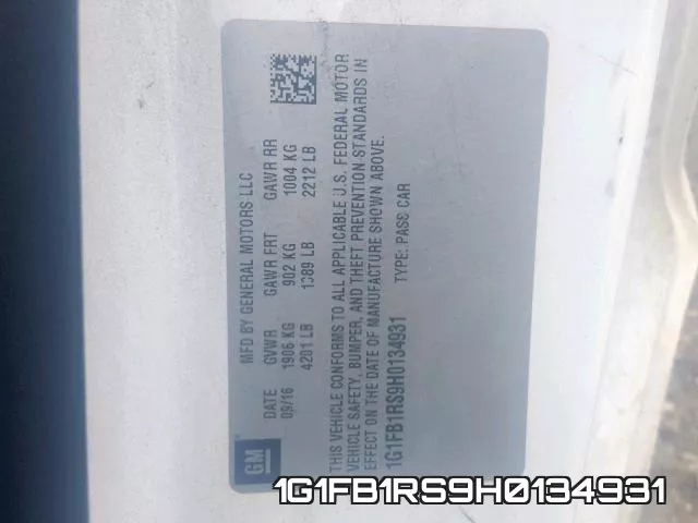 1G1FB1RS9H0134931 фото 2