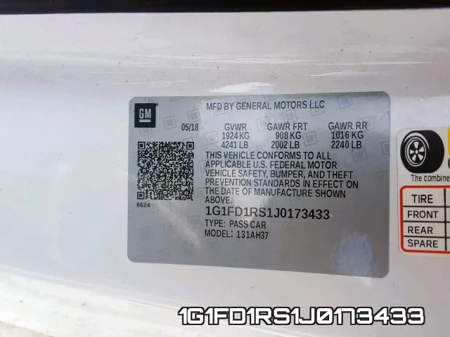 1G1FD1RS1J0173433 фото 2