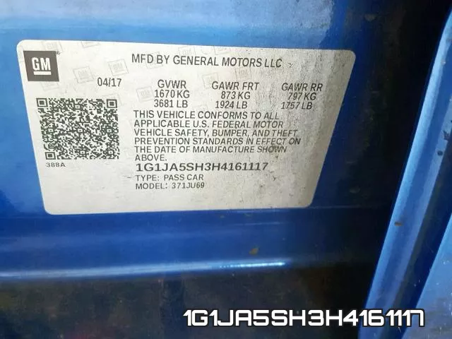 1G1JA5SH3H4161117 фото 2