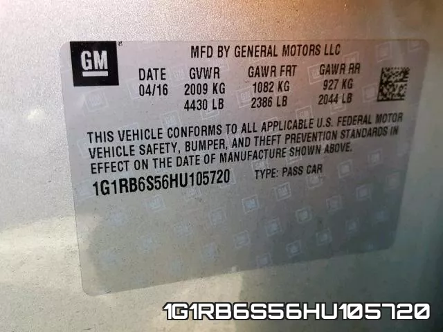 1G1RB6S56HU105720 фото 2