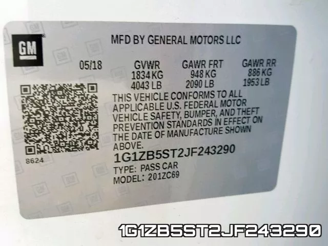 1G1ZB5ST2JF243290 фото 2