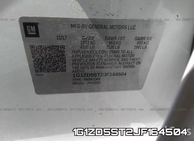 1G1ZD5ST2JF164504 фото 10