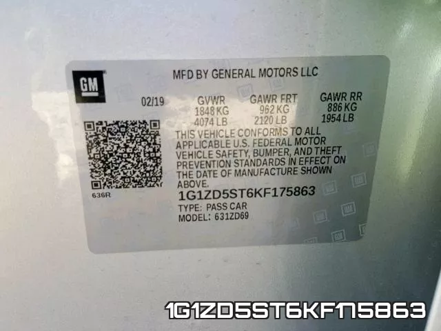 1G1ZD5ST6KF175863 фото 2