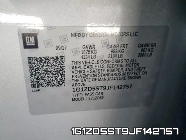 1G1ZD5ST9JF142757 фото 2