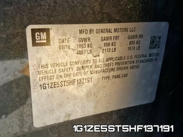 1G1ZE5ST5HF137191 фото 2