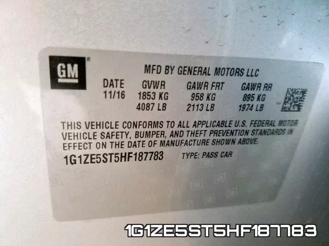 1G1ZE5ST5HF187783 фото 2