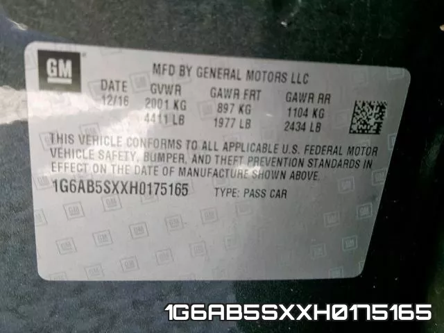 1G6AB5SXXH0175165 фото 2