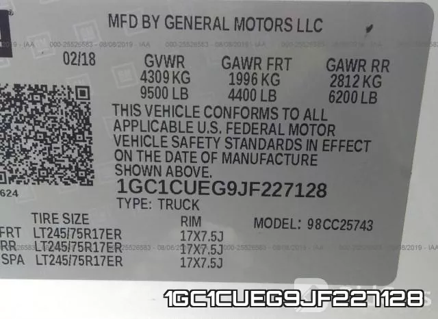 1GC1CUEG9JF227128 фото 10
