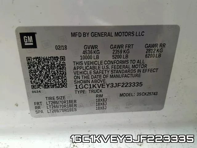 1GC1KVEY3JF223335 фото 2