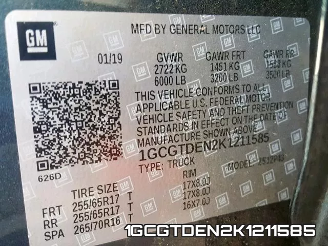 1GCGTDEN2K1211585 фото 2