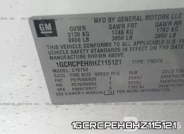 1GCRCPEH8HZ115121 фото 10