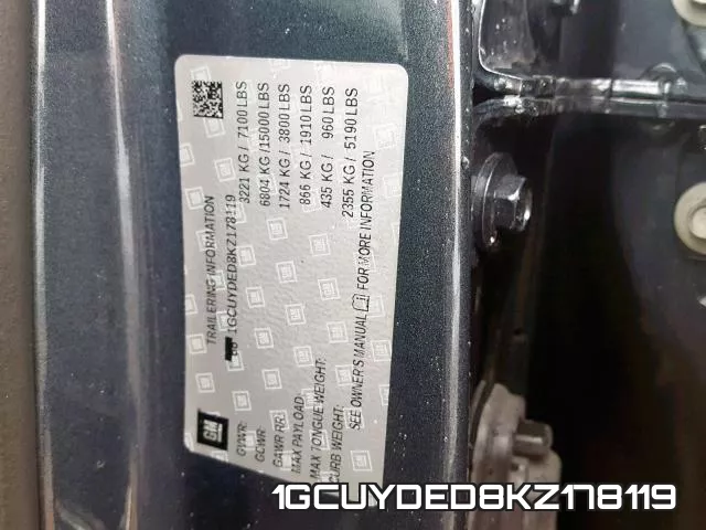 1GCUYDED8KZ178119 фото 2