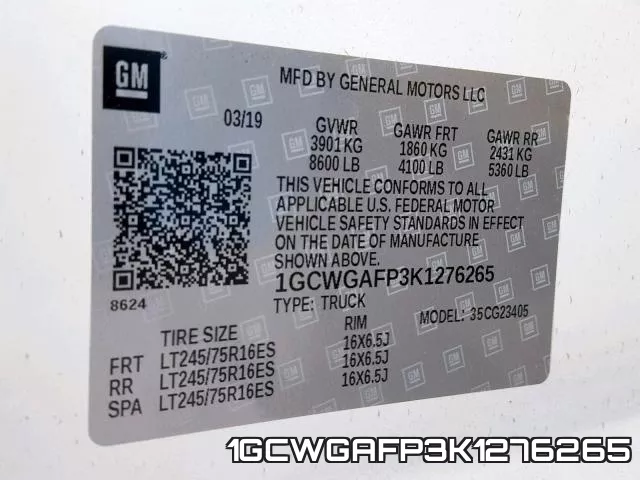 1GCWGAFP3K1276265 фото 2