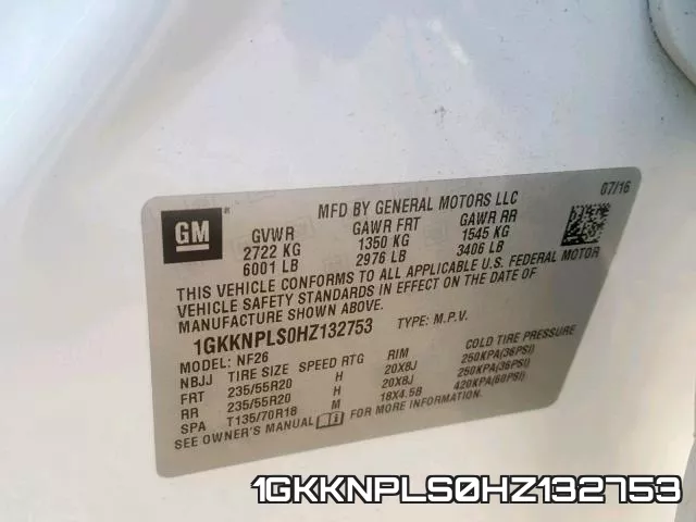 1GKKNPLS0HZ132753 фото 2