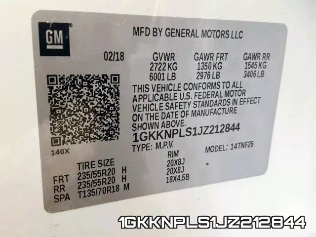 1GKKNPLS1JZ212844 фото 2