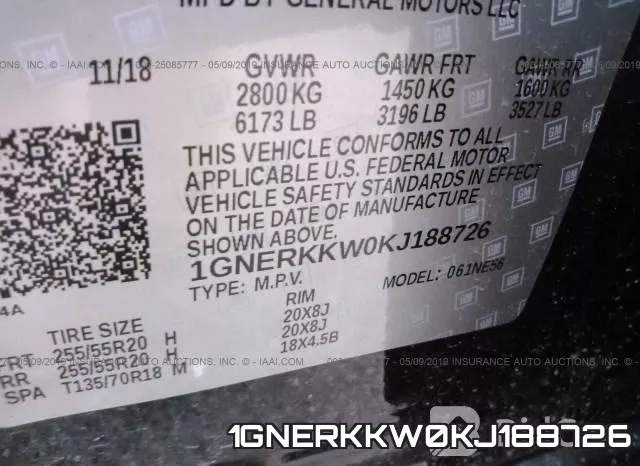 1GNERKKW0KJ188726 фото 10