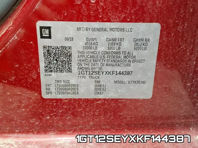 1GT12SEYXKF144387 фото 2