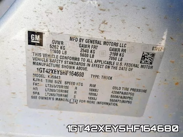 1GT42XEY5HF164680 фото 2