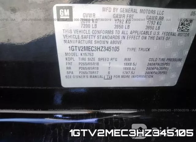 1GTV2MEC3HZ345105 фото 10
