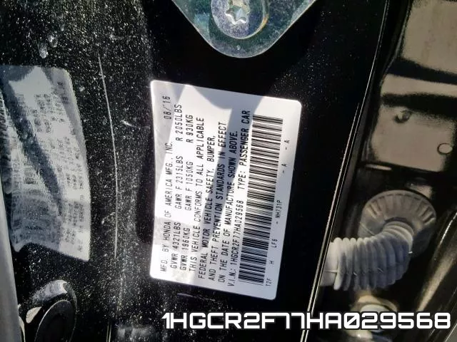 1HGCR2F77HA029568 фото 2