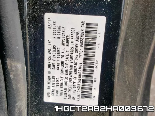 1HGCT2A82HA003672 фото 2