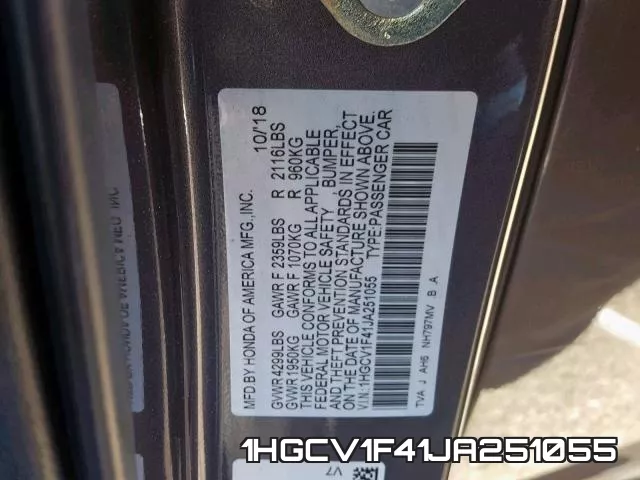 1HGCV1F41JA251055 фото 2