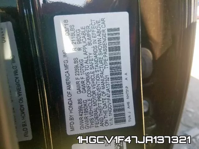 1HGCV1F47JA137321 фото 2