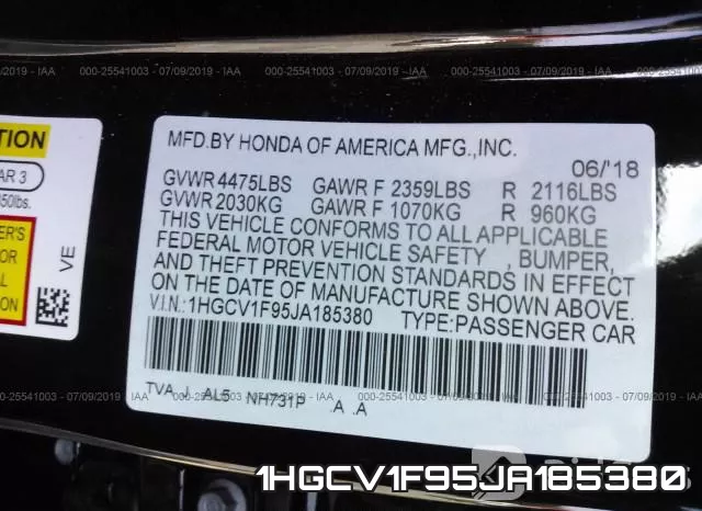 1HGCV1F95JA185380 фото 10