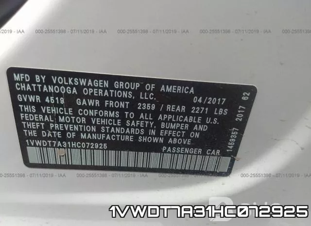 1VWDT7A31HC072925 фото 10