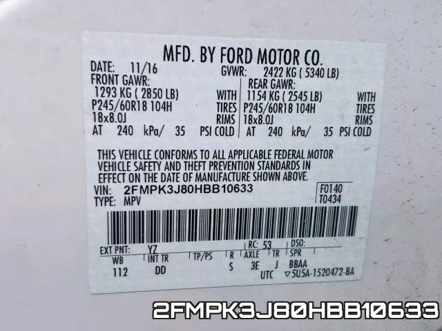 2FMPK3J80HBB10633 фото 2