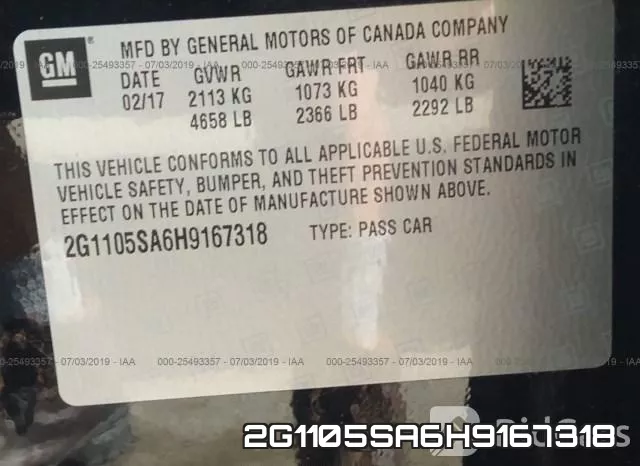 2G1105SA6H9167318 фото 10