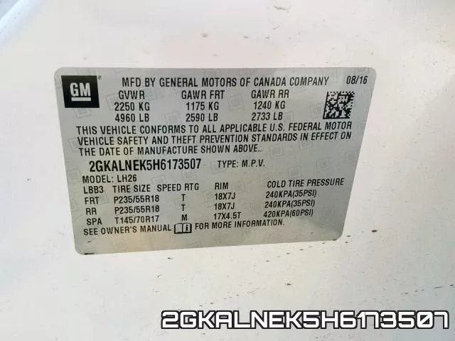 2GKALNEK5H6173507 фото 2