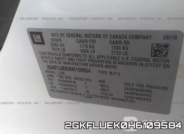 2GKFLUEK0H6109584 фото 10