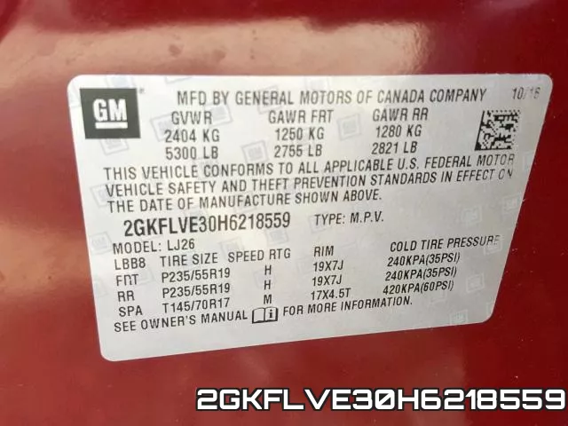 2GKFLVE30H6218559 фото 2