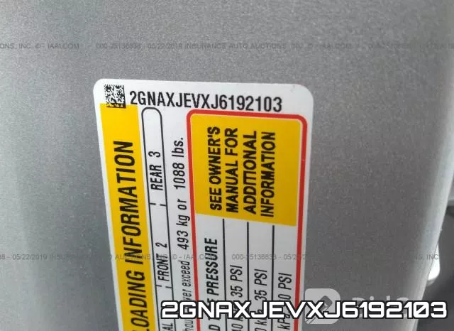 2GNAXJEVXJ6192103 фото 10