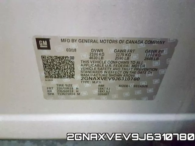 2GNAXVEV9J6310780 фото 2