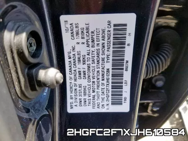 2HGFC2F7XJH610584 фото 2
