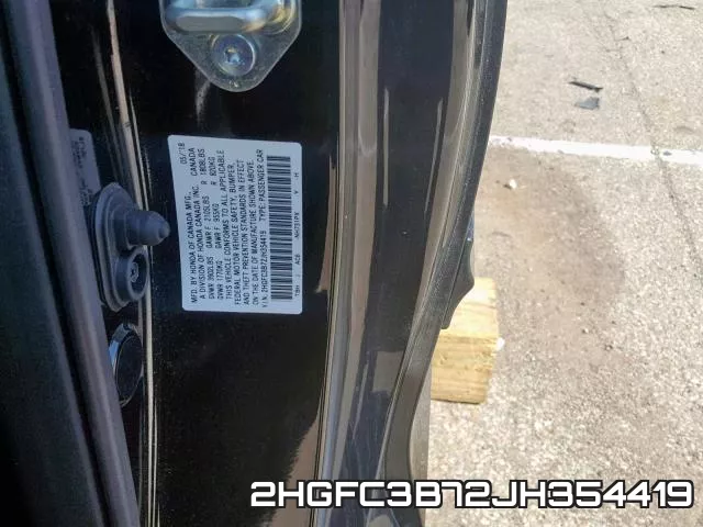 2HGFC3B72JH354419 фото 2