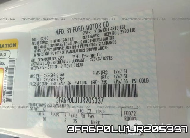 3FA6P0LU1JR205337 фото 10