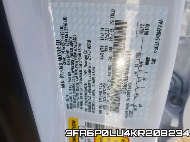 3FA6P0LU4KR208234 фото 2