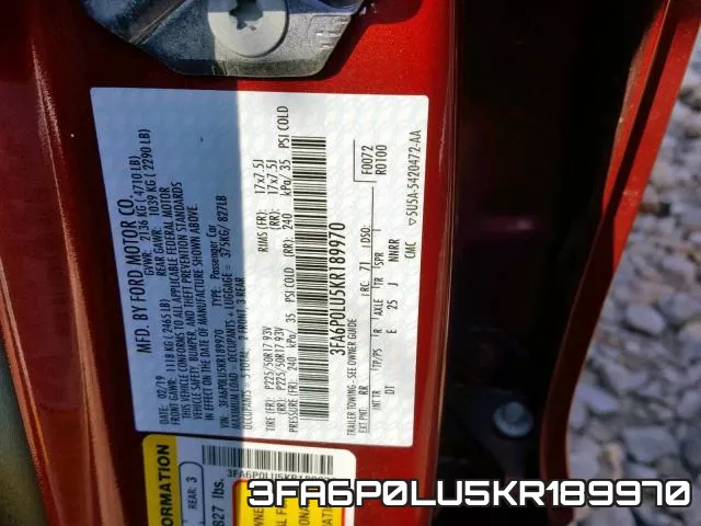 3FA6P0LU5KR189970 фото 2
