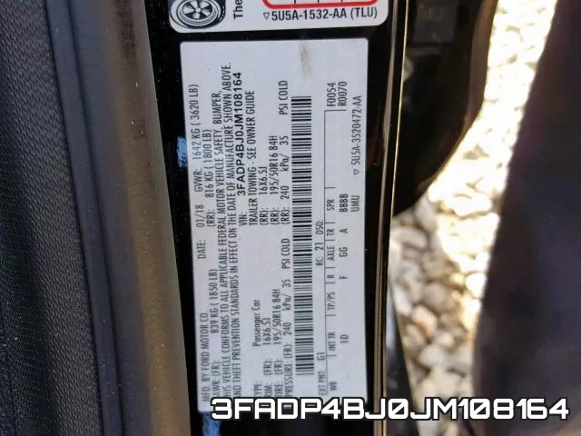3FADP4BJ0JM108164 фото 2