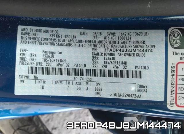 3FADP4BJ8JM144474 фото 10