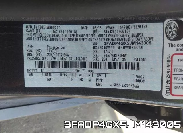 3FADP4GX5JM143005 фото 10