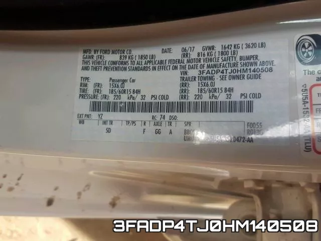 3FADP4TJ0HM140508 фото 2